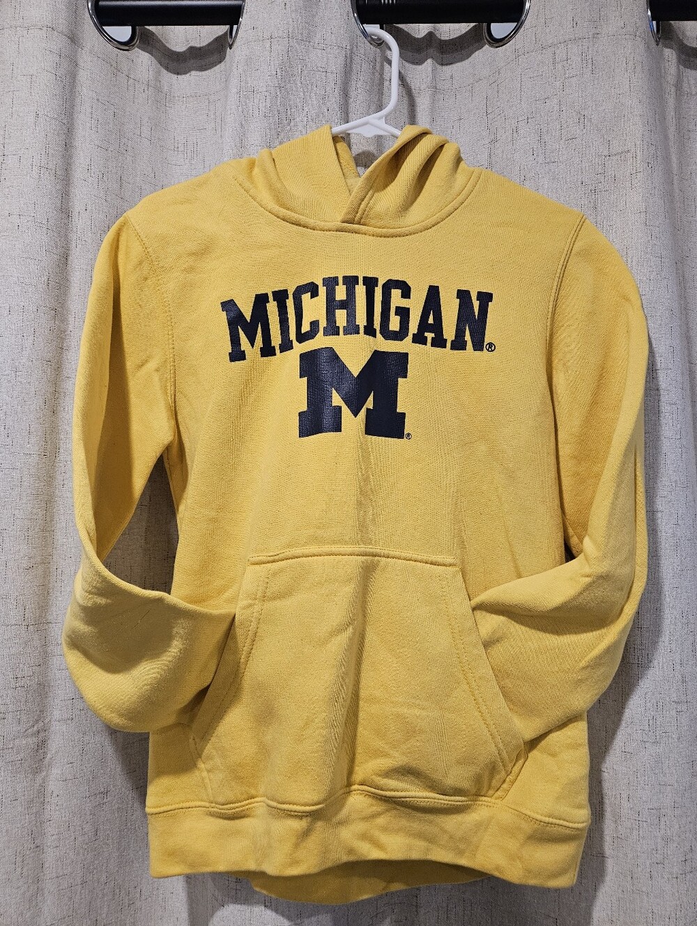 Michigan Yellow Hooded Sweatshirt with Front Pocket